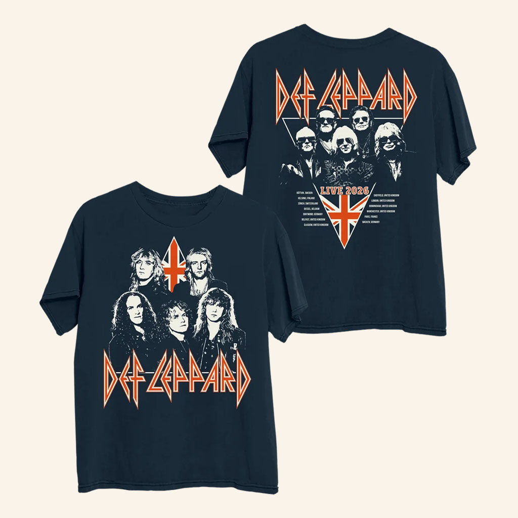 Def Leppard Merch 2026 Vintage Modern Tour T-Shirt Best Gift For Rock Band Fans