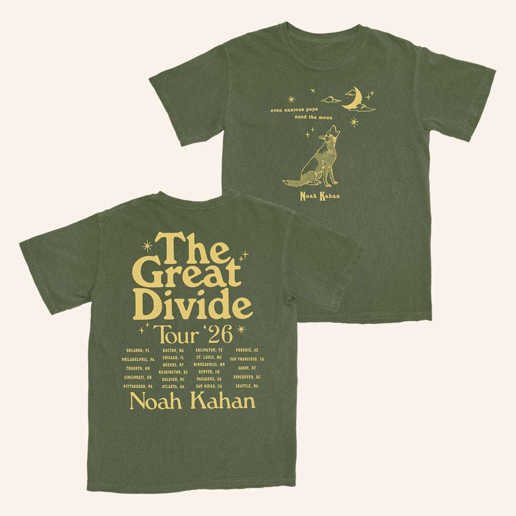 Noah Kahan Merch 2026 Anxious Pup Tour T-Shirt The Great Divide Tour Merch Concert Outfits