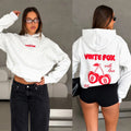 White Fox With Love In The Moment Hoodie Cherry Graphic Apparel Gifts For Besties