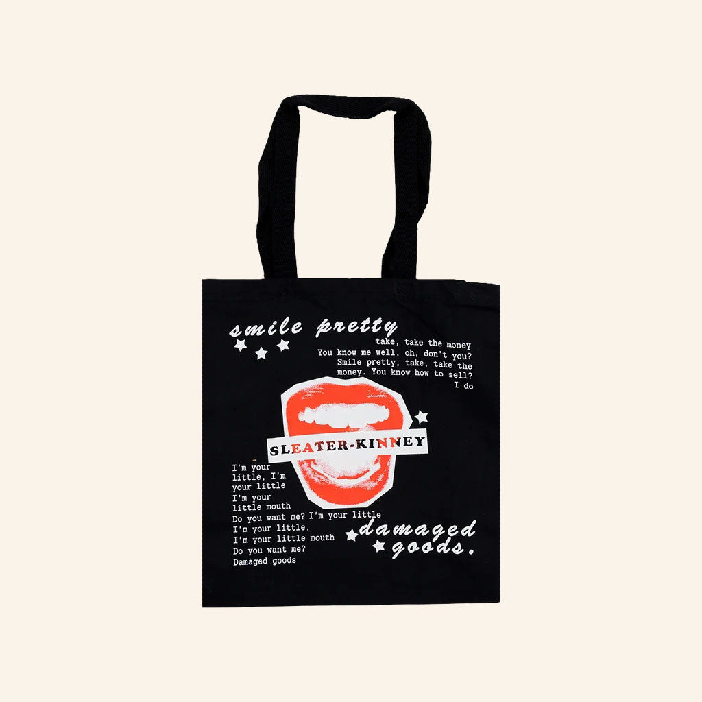 Hello Merch 2026 Sleater Kinney Damaged Goods Tote Bag Smile Pretty Gear Gifts For Her