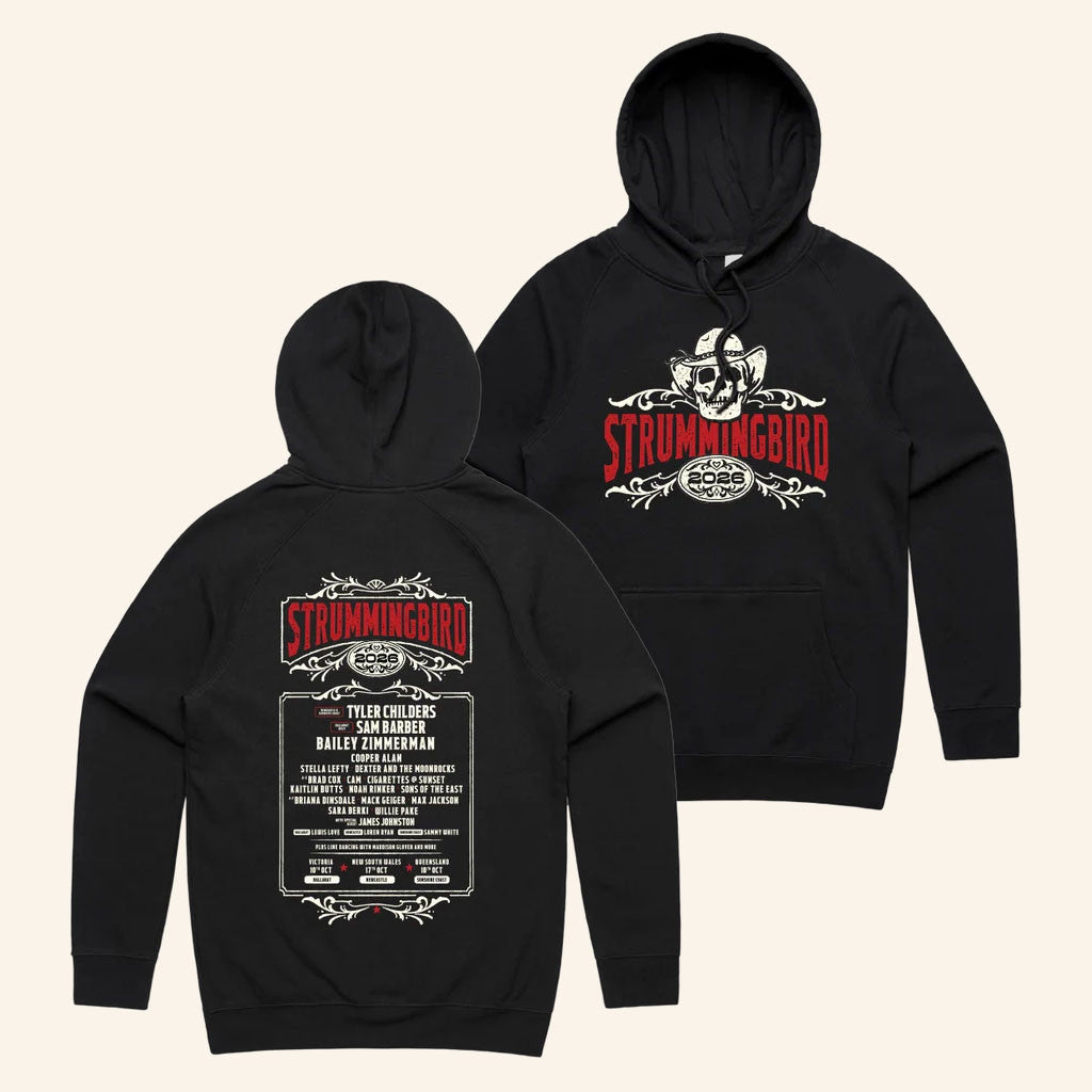 Strummingbird Festival Merch 2026 Skull Graphic Tour Hoodie Presents For Boyfriend