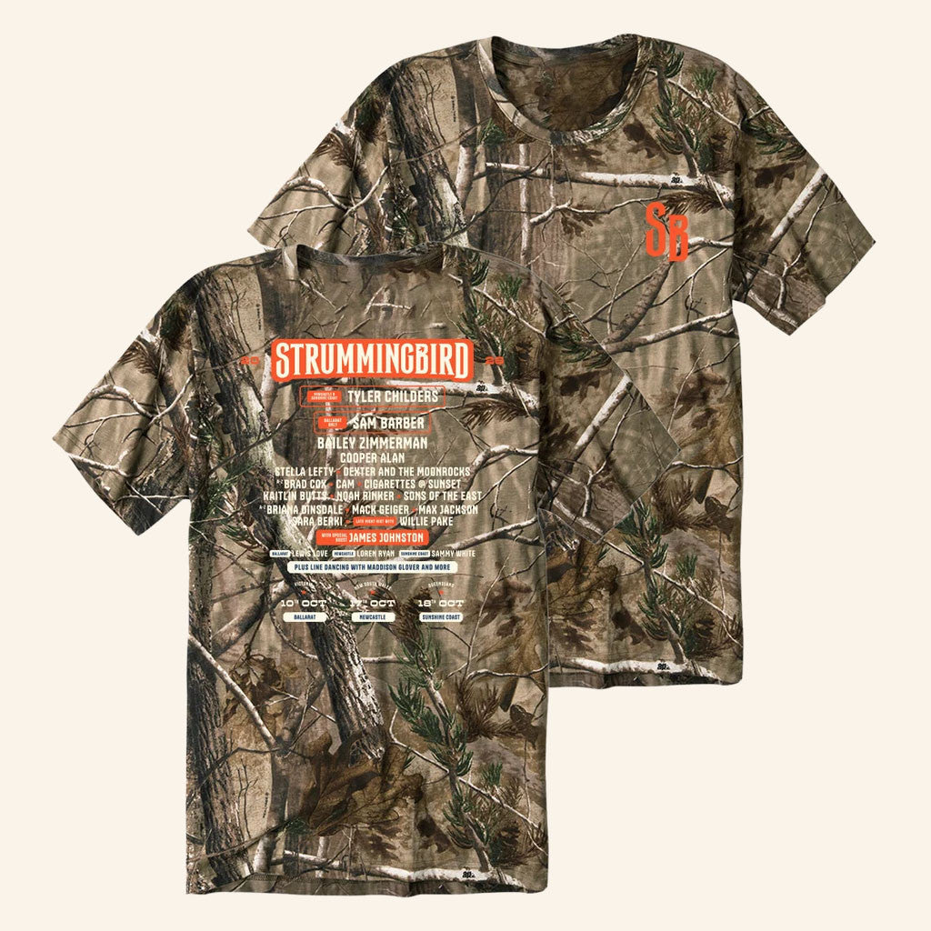Strummingbird Festival Merch 2026 Camo Tour T-Shirt Cool Gifts For Music Lovers
