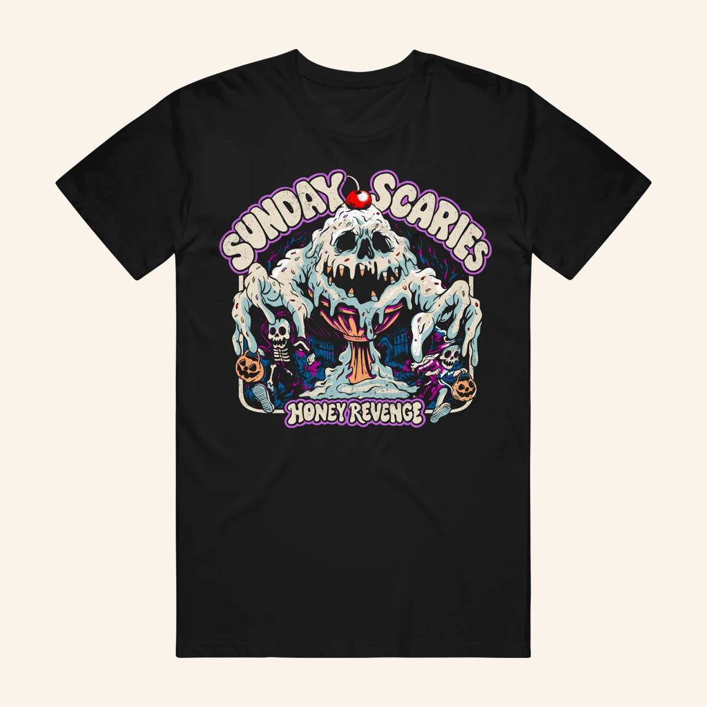 Honey Revenge Merch 2026 Sunday Scaries Black T-Shirt Gifts For Pop Band Fans