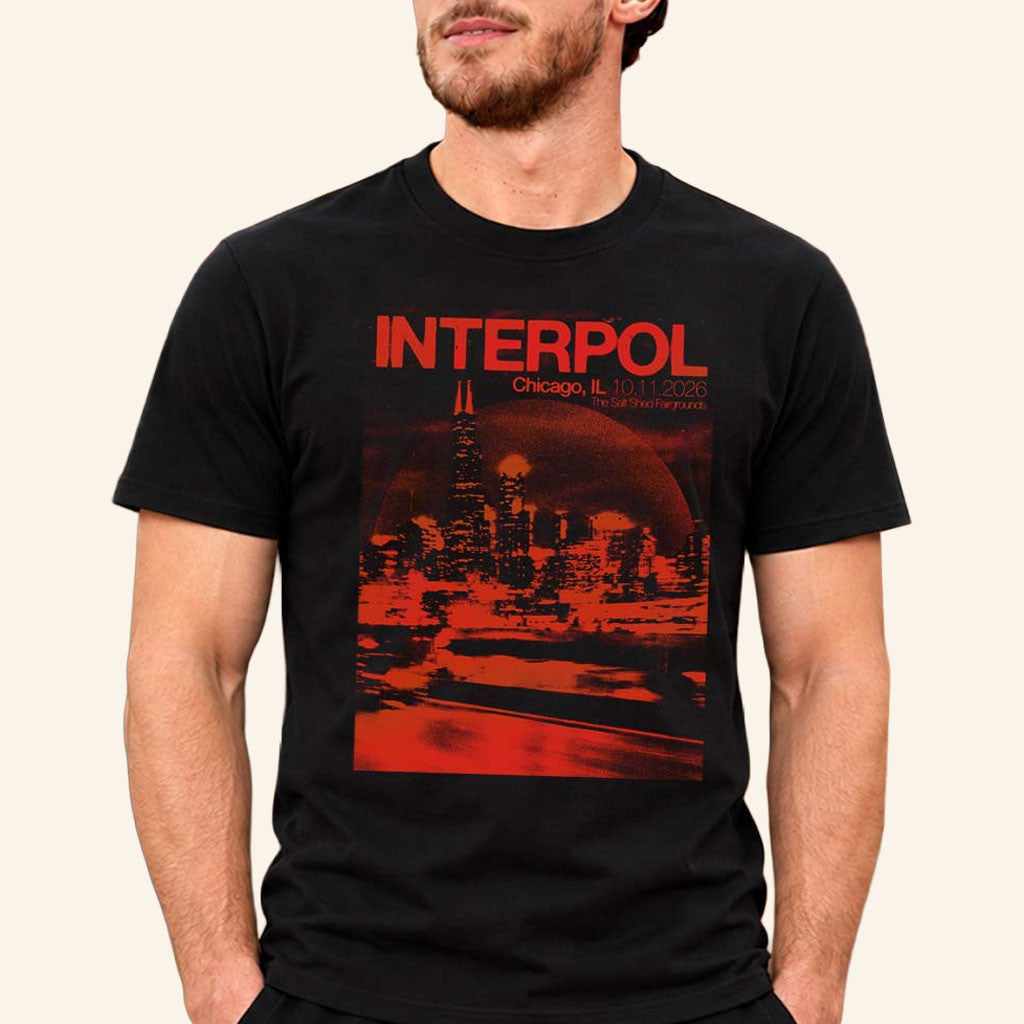 Interpol Chicago IL Event Poster T-Shirt 2026 Interpol Band Merch Cool Gifts For Rock Lovers