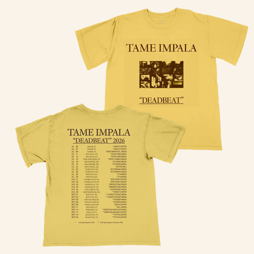 Tame Impala Merch 2026 US Tour Deadbeat Tour Photo T-Shirt Gifts For Fans