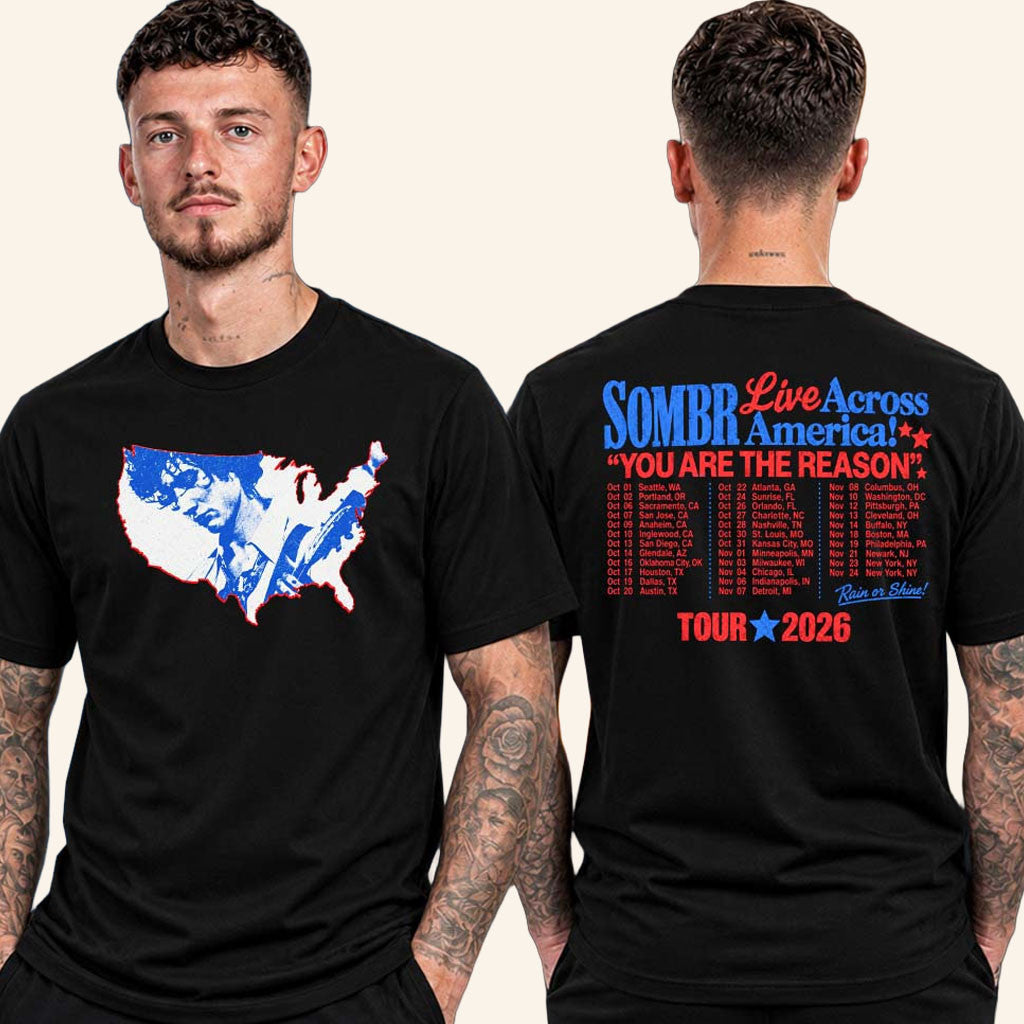 Sombr Merch You Are The Reason Tour 2026 T-Shirt Tour Dates Shirt Gift For Music Lovers