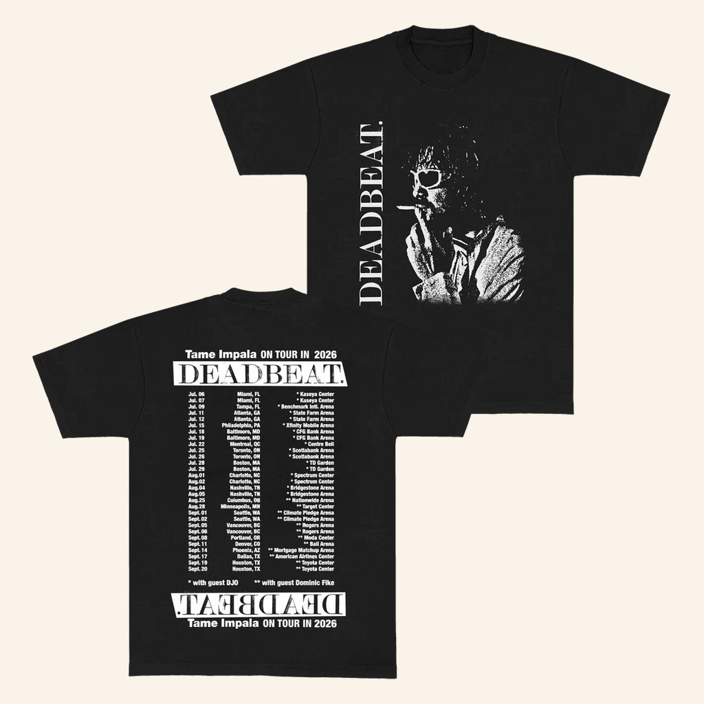 Tame Impala Merch 2026 US Tour Portrait Smoking Tour T-Shirt Gifts For Music Fans