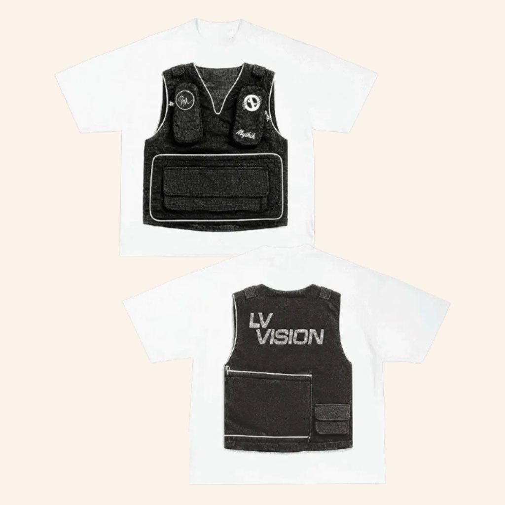 Omar Courtz Merch 2026 OC PSMNE x Mythik White T-Shirt Tactical Vest Graphic Tees Gifts for Fans