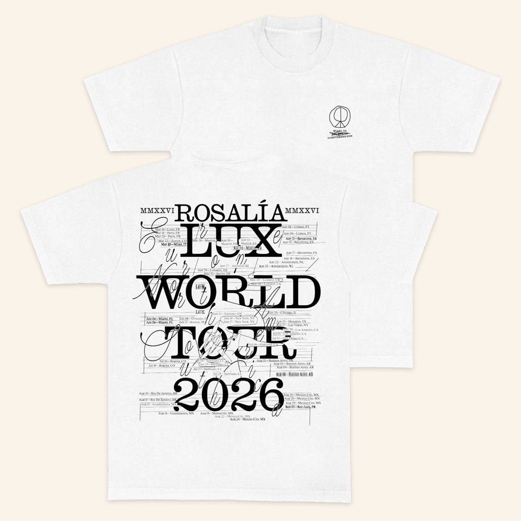 Rosalia Merch 2026 LUX World Tour Miami #1 Event T-Shirt Gifts For Music Fans