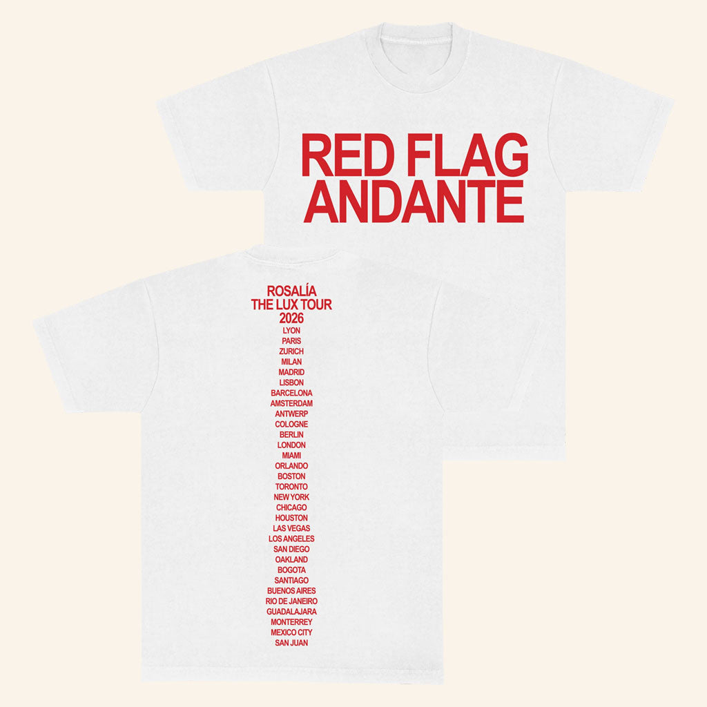 Rosalia Merch 2026 Red Flag Andante T-Shirt Good Gifts For Boyfriend