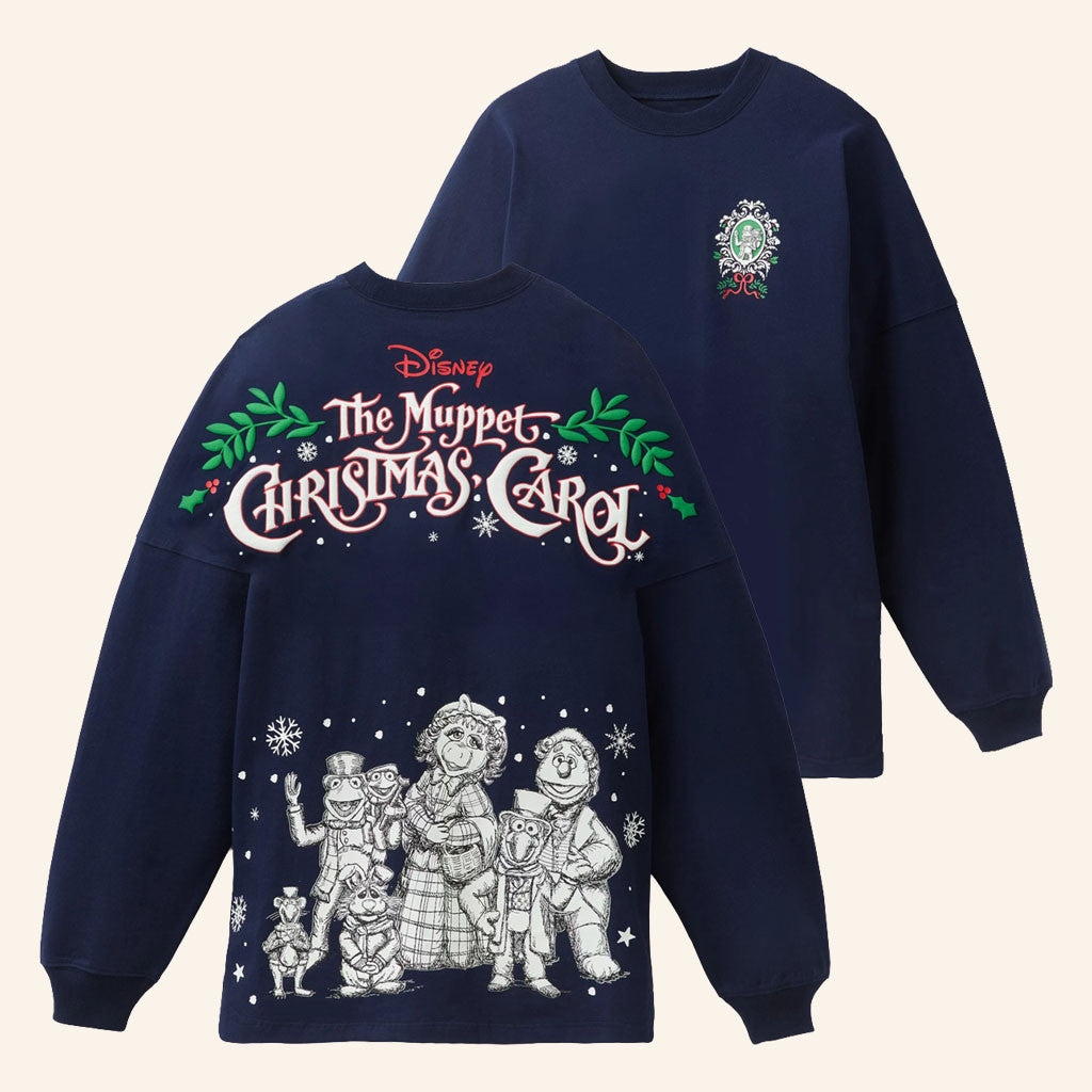 Muppets Christmas Carol Merch Disney The Muppets Christmas Carol Spirit Long Sleeve Shirt Navy