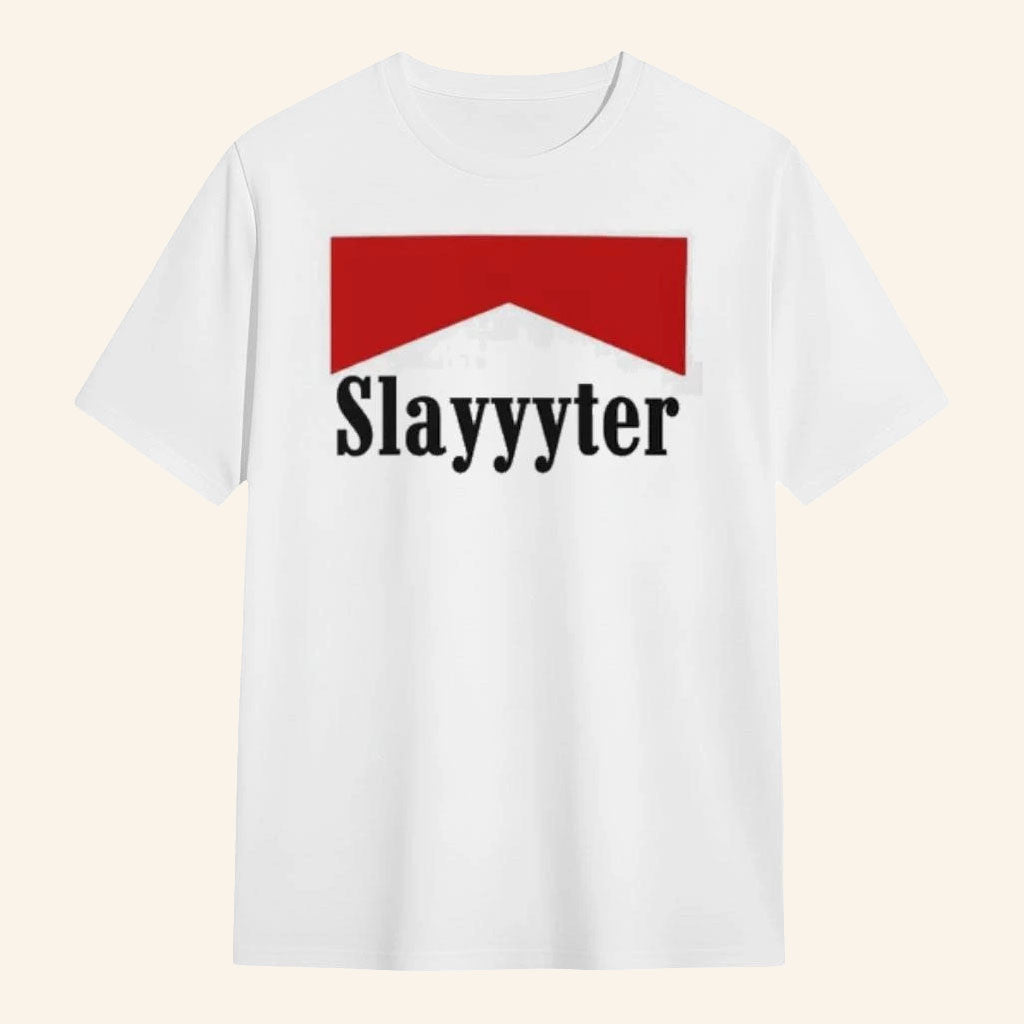 Slayyyter Merch 2026 Slayyyter Cigarette Red Logo Shirt Presents For Music Lovers