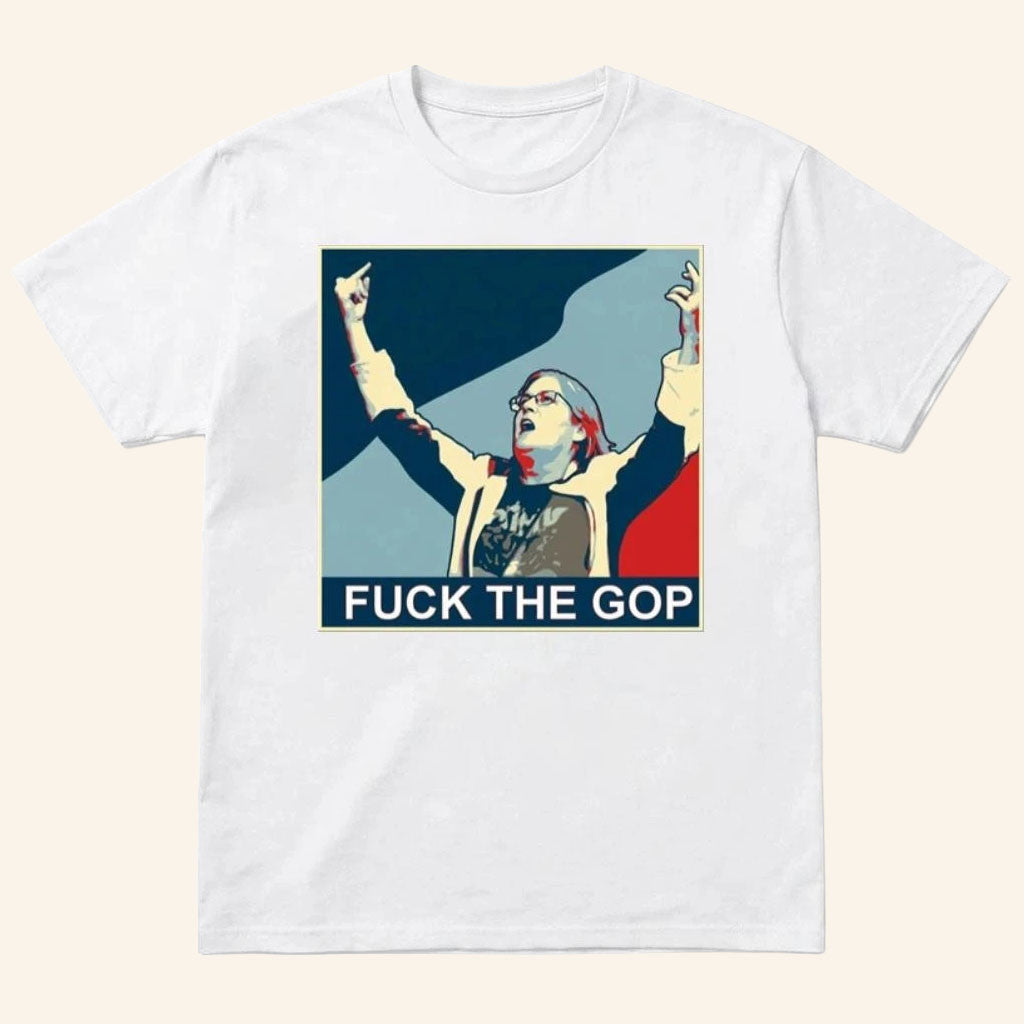Woman Fck The Gop Trump Rally T-Shirt Aunt Sue Middle Finger Political Clothing Him Gifts