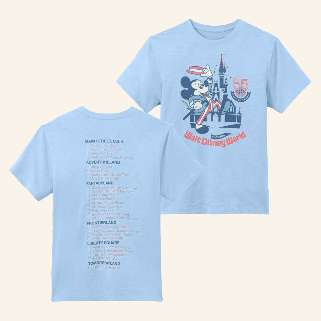 Walt Disney World 55th Merch 2026 Checklist T-Shirt Mickey Mouse Gift For Theme Park Fans