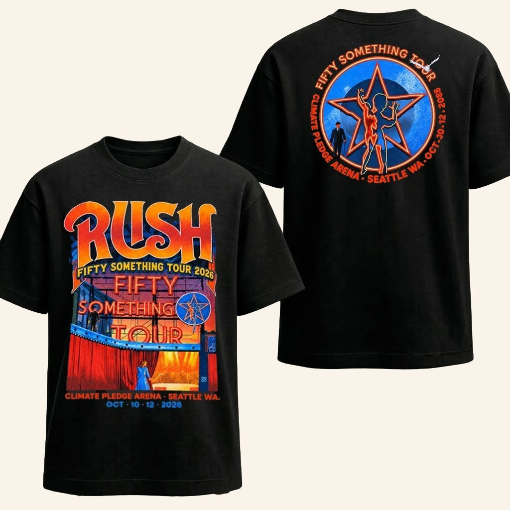 Rush Live Concert Seattle WA Oct 10 12 2026 T-Shirt Fifty Something Tour Tee RUSH Band Merch