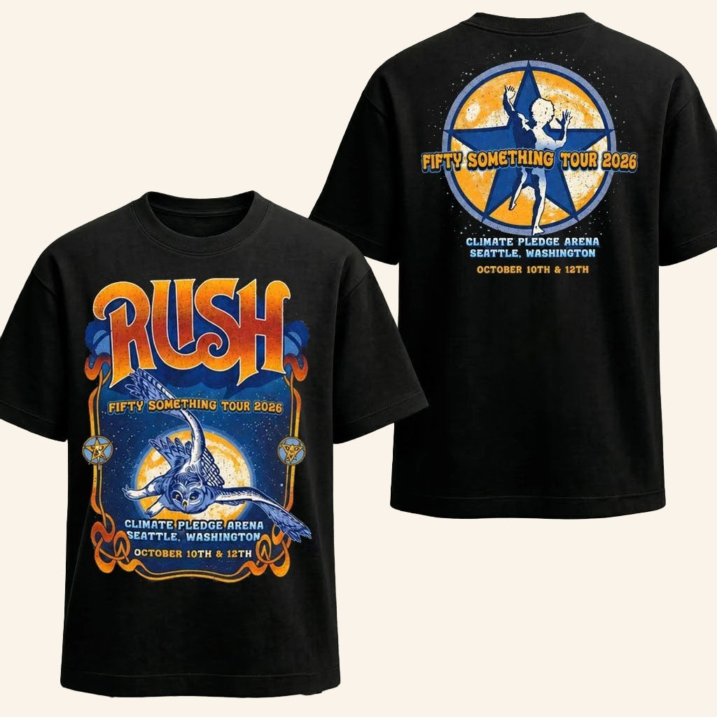 Rush Seattle Washington Event T-Shirt Fifty Something Tour 2026 Tee RUSH Band Merch