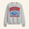 BWTB Merch 2026 Bussin' X Bud Light Crewneck With The Boys Sweatshirt Football Fan Gifts