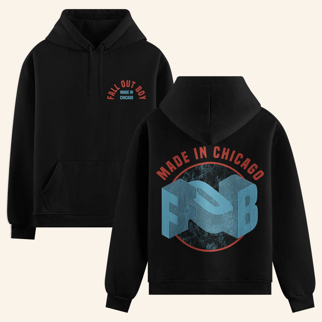 Fall Out Boy Merch 2026 Made In Chicago Hoodie Presents For Rock Music Lovers