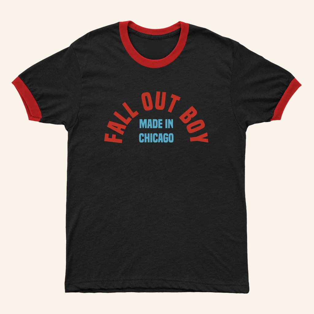 Fall Out Boy Merch 2026 Made In Chicago Ringer T-Shirt Gift Ideas For Rock Music Lovers