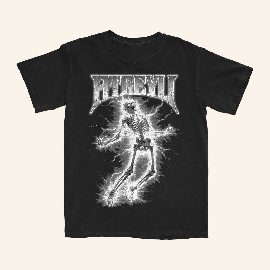 Atreyu Merch 2026 Electric Skeleton T-Shirt Atreyu Shirt Gift For Rock Band Fans