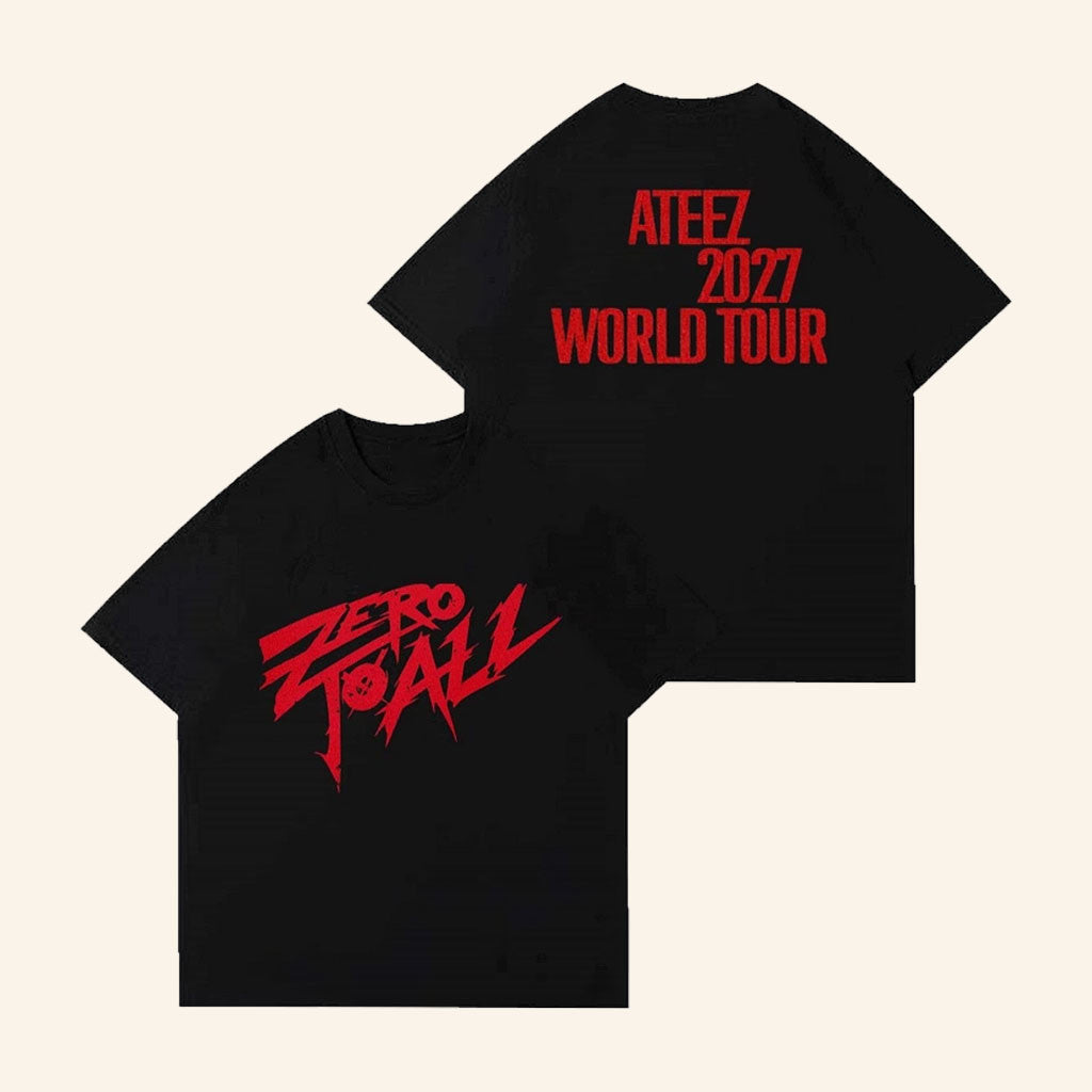 Ateez Merch 2027 Zero To All World Tour T-Shirt Kpop Birthday Presents