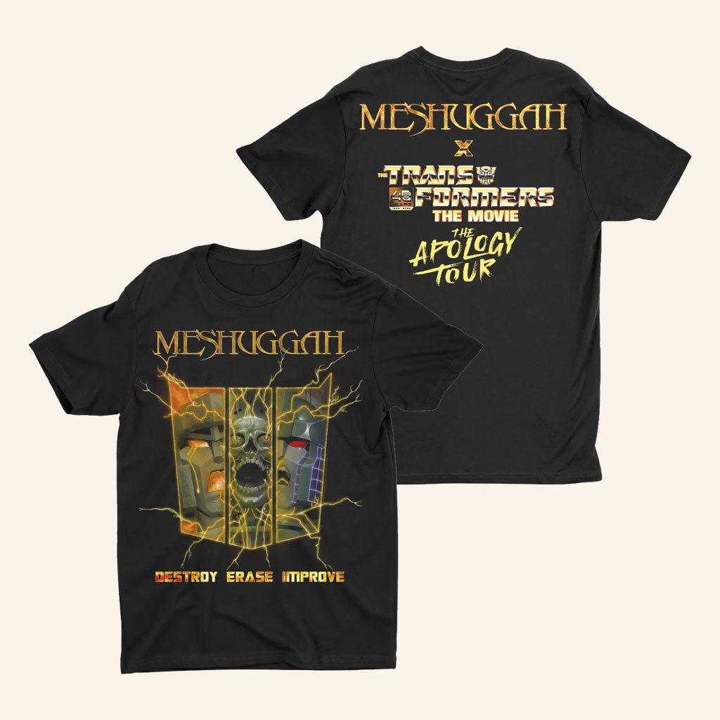 Meshuggah Merch 2026 DEI Transformers T-Shirt The Apology Tour Shirt Music Fan Gifts