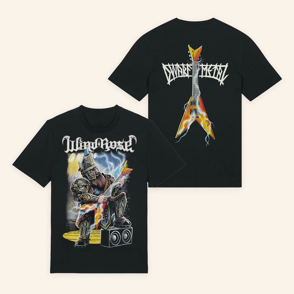 Wind Rose Merch 2026 Dwarf Metal Guitarist T-Shirt Gift Ideas For Music Lovers
