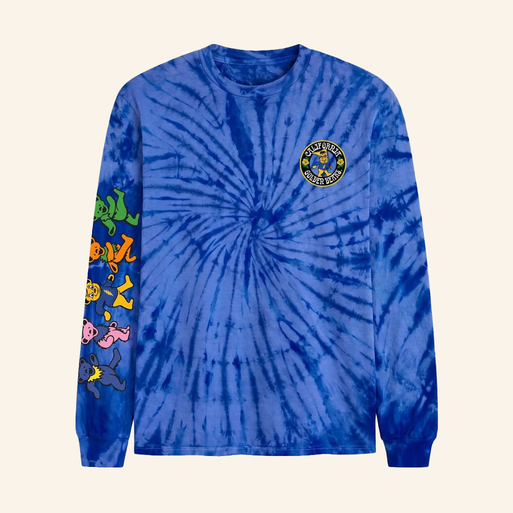 Grateful Dead X Cal Berkeley Grateful Bears Merch 2026 Tie Dye Long Sleeve Shirt Fan Apparel