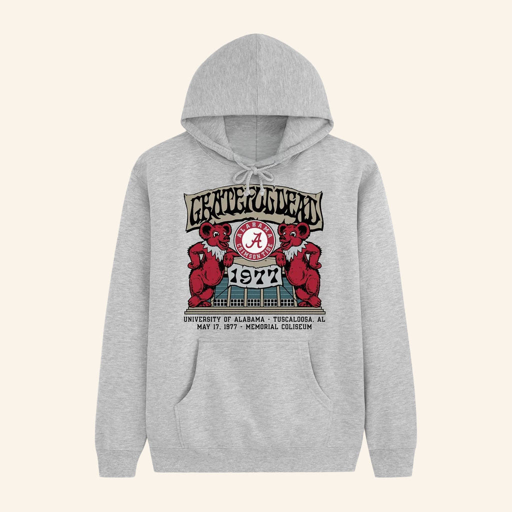 Class Trip Merch 2026 Grateful Dead X Alabama 77 Memorial Coliseum Bear Hoodie Deadheads Gift'
