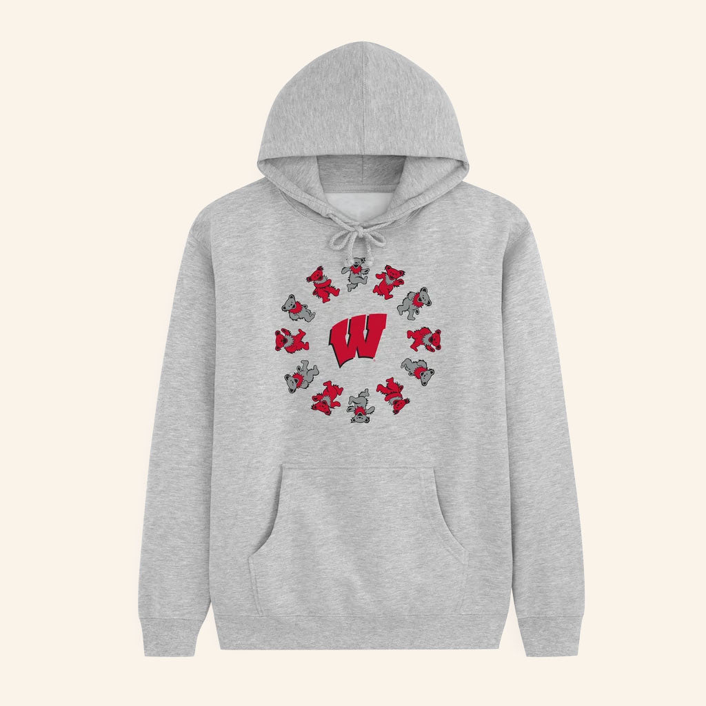 Class Trip Merch 2026 Wisconsin X Grateful Dead Circle Bears Hoodie Present For Deadheads
