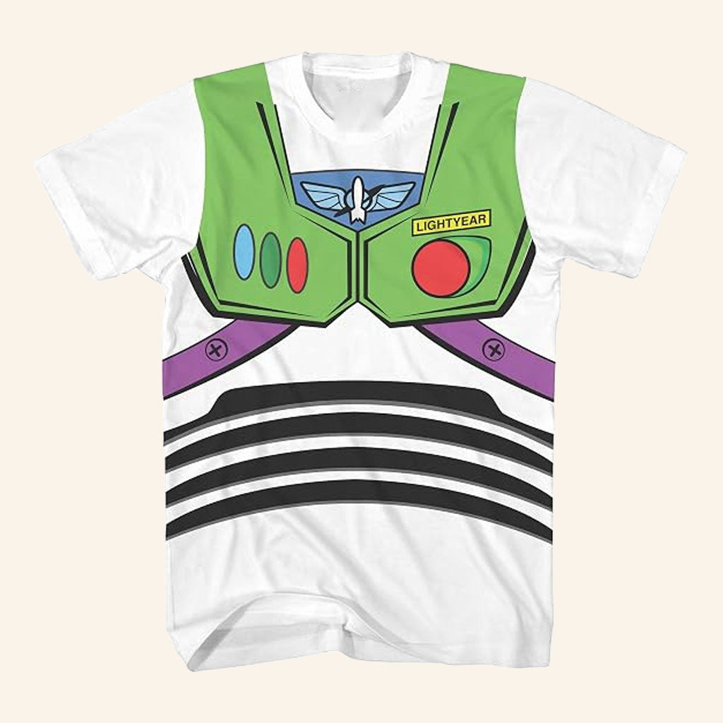 Disney Pixar Toy Story Buzz Lightyear Costume T-Shirt Space Ranger Armor Tee Gift For Son