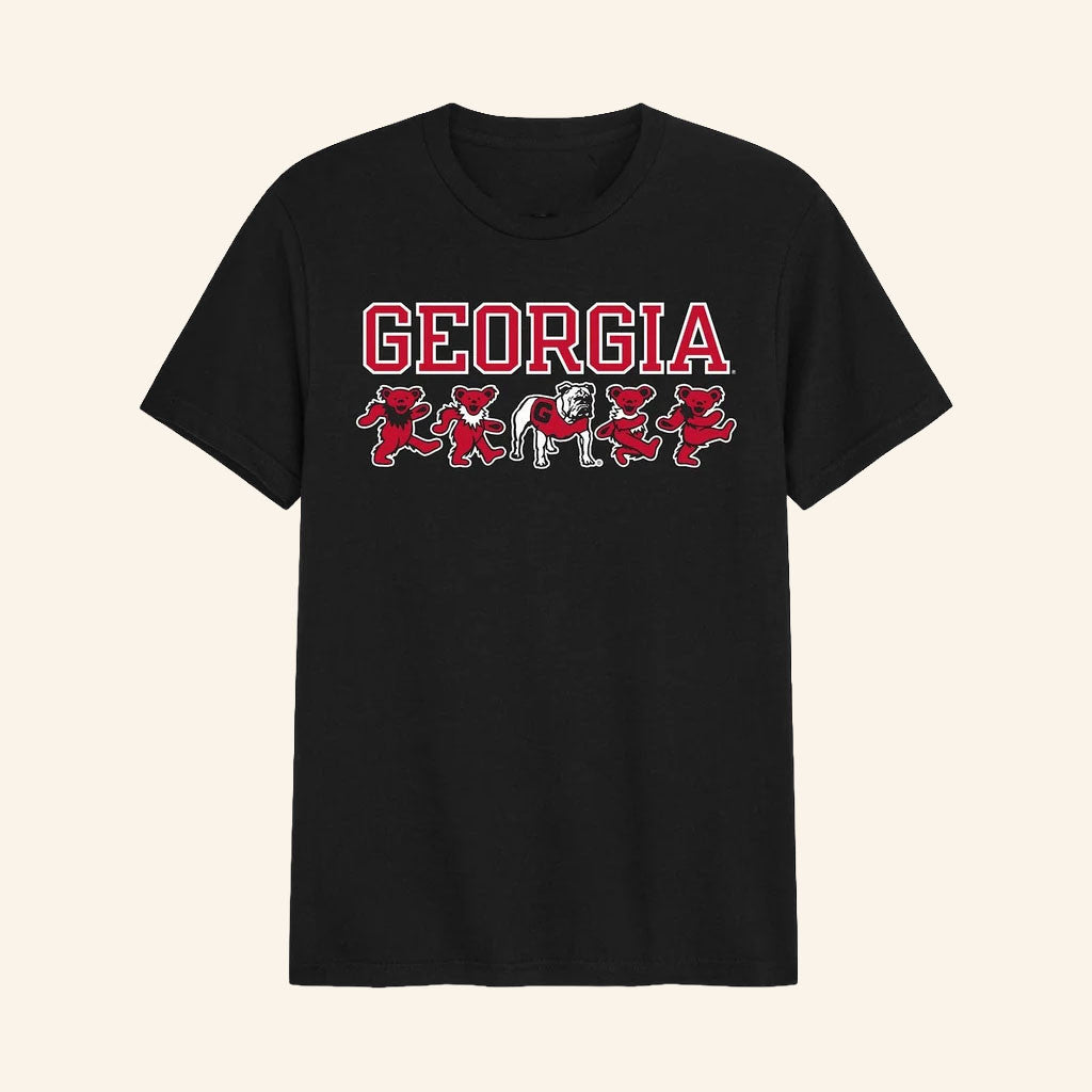Class Trip Merch 2026 Georgia X Grateful Dead Mascot Bears T-Shirt Black Fan Clothing