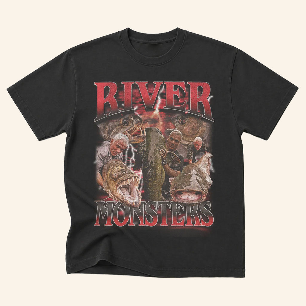River Monsters Merch 2026 Vintage River Monsters T-Shirt Bootleg Shirt Gift For Anglers