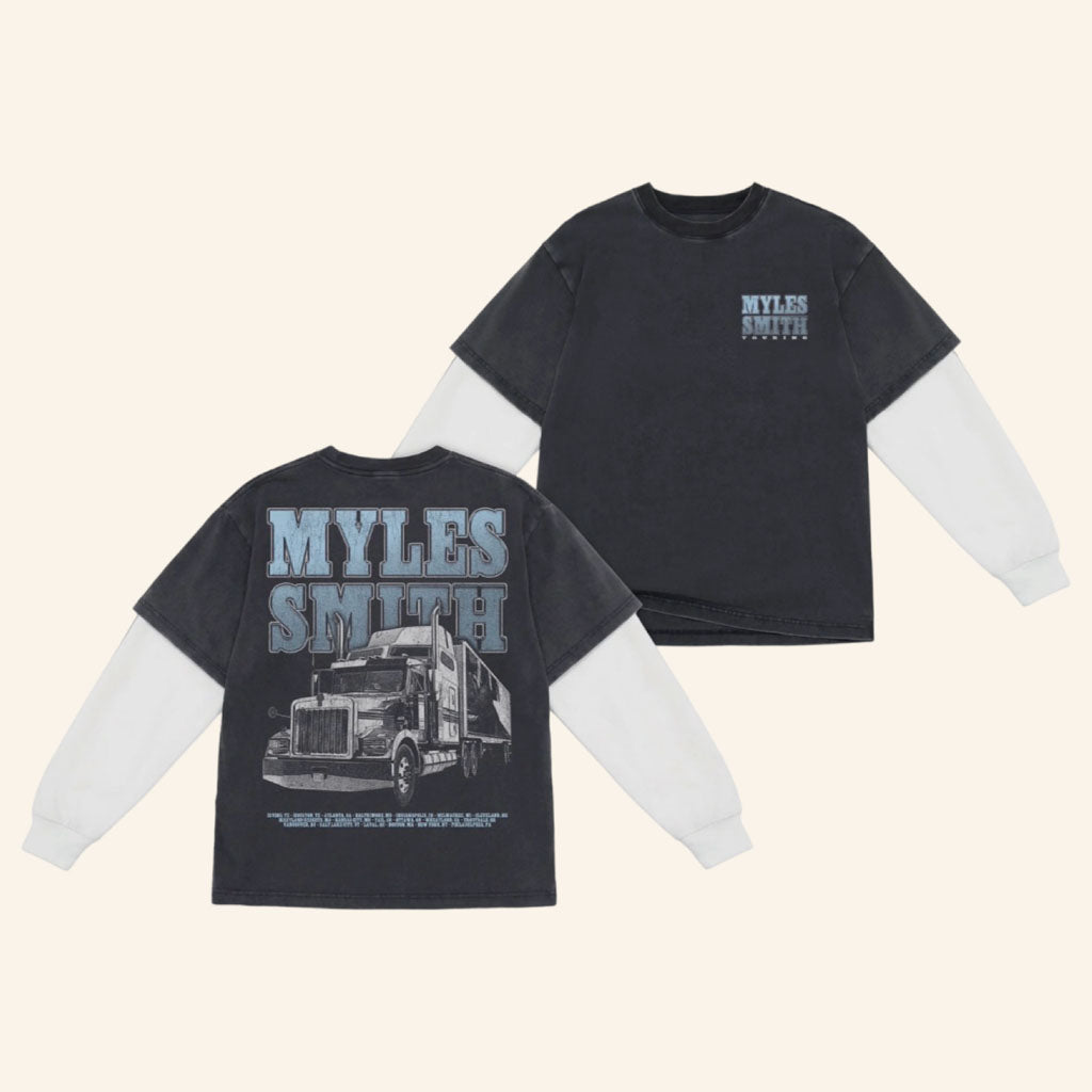 Myles Smith Merch 2026 Tour Truck Long Sleeve Shirt Music Gift Ideas For Guys