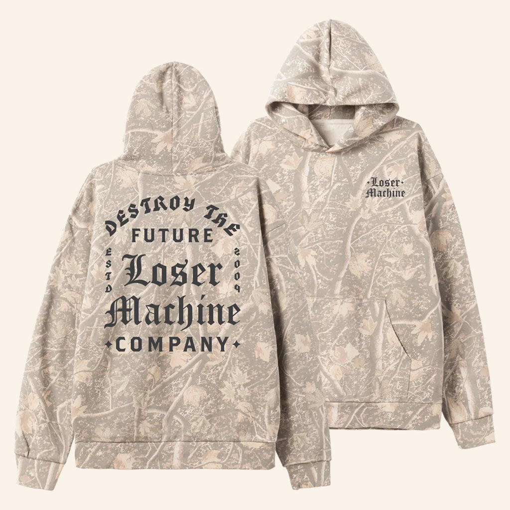 Loser Machine Merch 2026 Destroy The Future Camo Hoodie Present For Brothers
