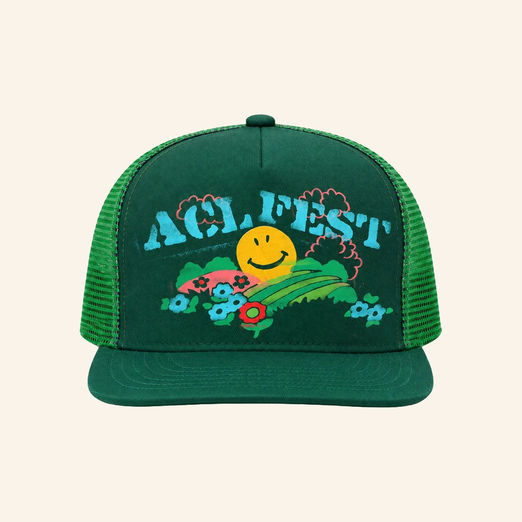 ACL Festival Merch 2026 Imogene Willie X ACL Smiley Trucker Snapback Hat Gifts For Concert Lovers