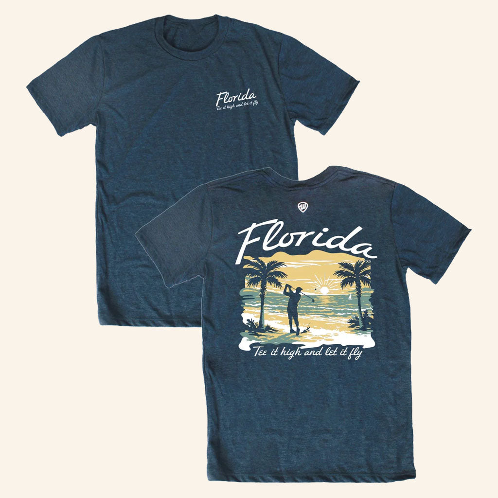Where I'm From Merch 2026 Florida Golf Beach Scene T-Shirt Present For Golfers