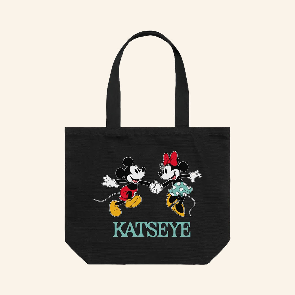 Katseye X Disney Merch 2026 Mickey And Minnie Tote Bag Black Gift Ideas For Music Fans