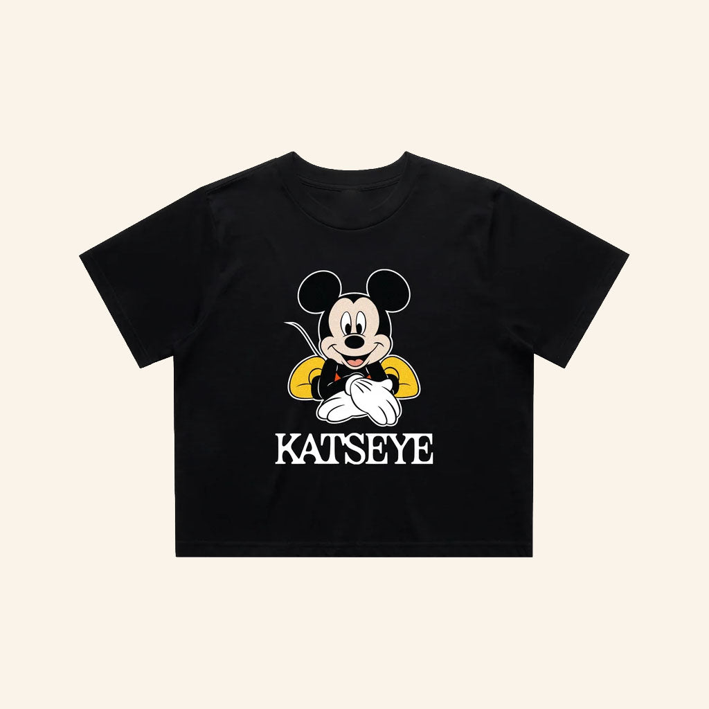 Katseye X Disney Merch 2026 Mickey Crop Top Black Disney Gifts For Women