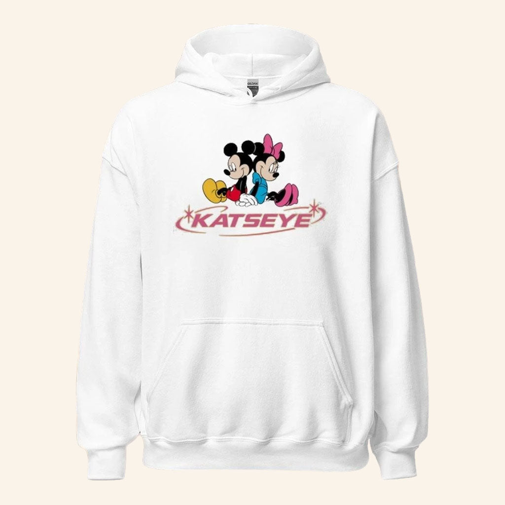 Katseye X Disney Merch 2026 Mickey And Minnie Hoodie White Present For Disney Lovers