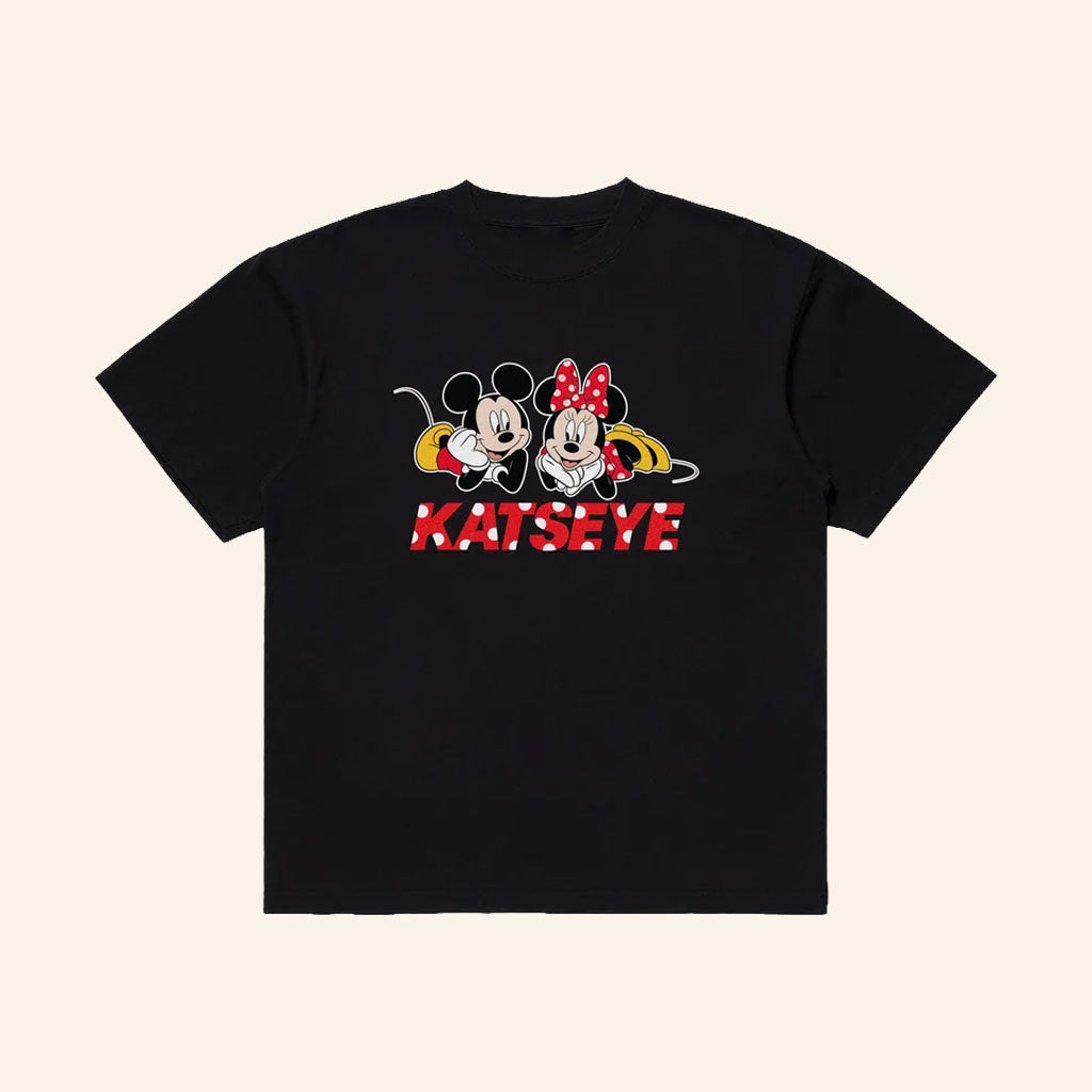 Katseye X Disney Merch 2026 Mickey And Minnie T-Shirt Black Katseye Disney Apparel Collection