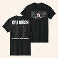 Kyle Busch Merch 2026 2X NASCAR Cup Series Champion T-Shirt Commemorative Career Tee Gifts
