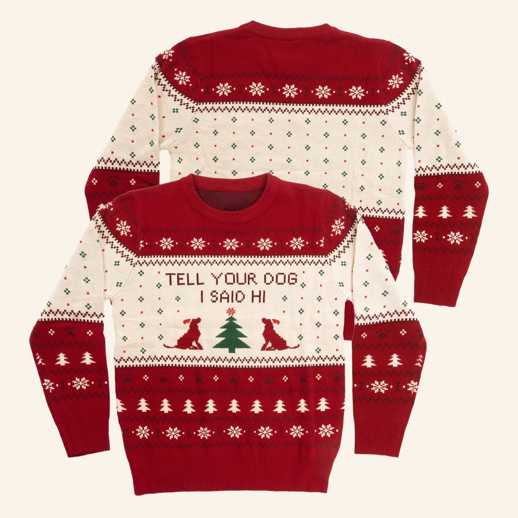 Tell Your Dog I Said Hi Merch 2026 TYDISH Christmas Ugly Sweater Xmas Gift For Dog Lovers