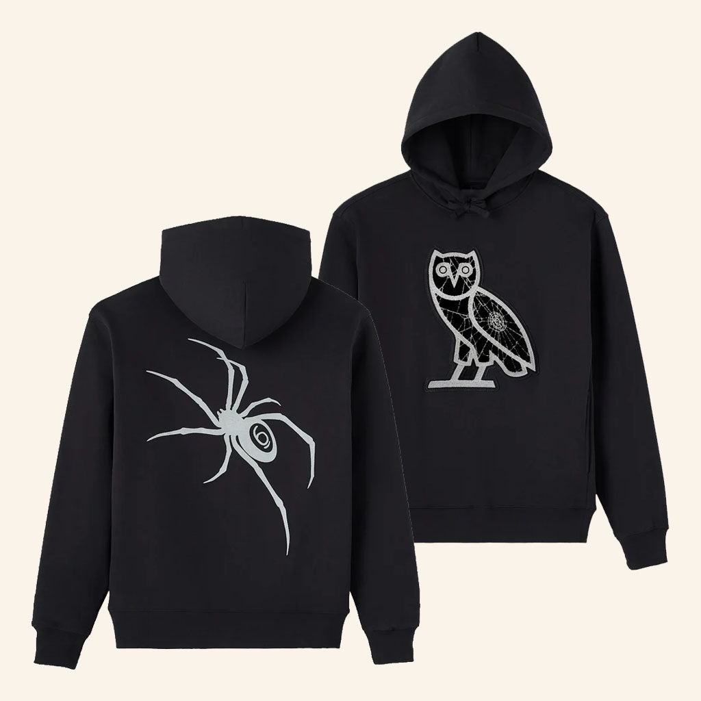 OVO Merch 2026 Spider Web OG Hoodie Black Best Gifts For Halloween
