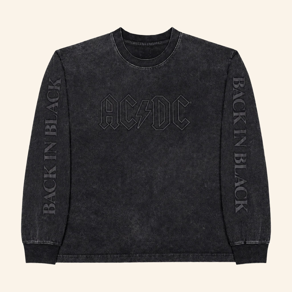 AC DC Merch 2026 Back In Black Anniversary Long Sleeve Shirt Cool Gifts For Rock Lovers