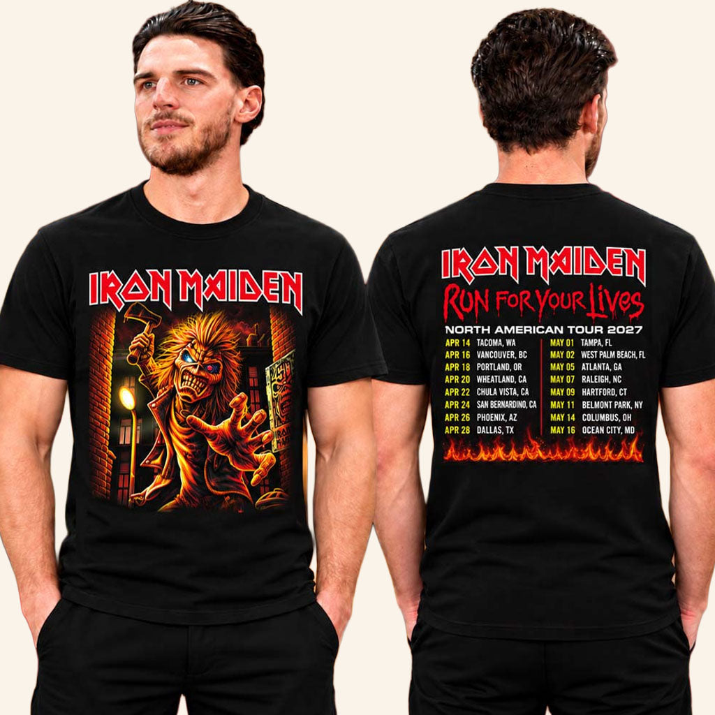 Iron Maiden Merch Run For Your Lives North American Tour 2027 Iron Maiden T-Shirt Fan Gear
