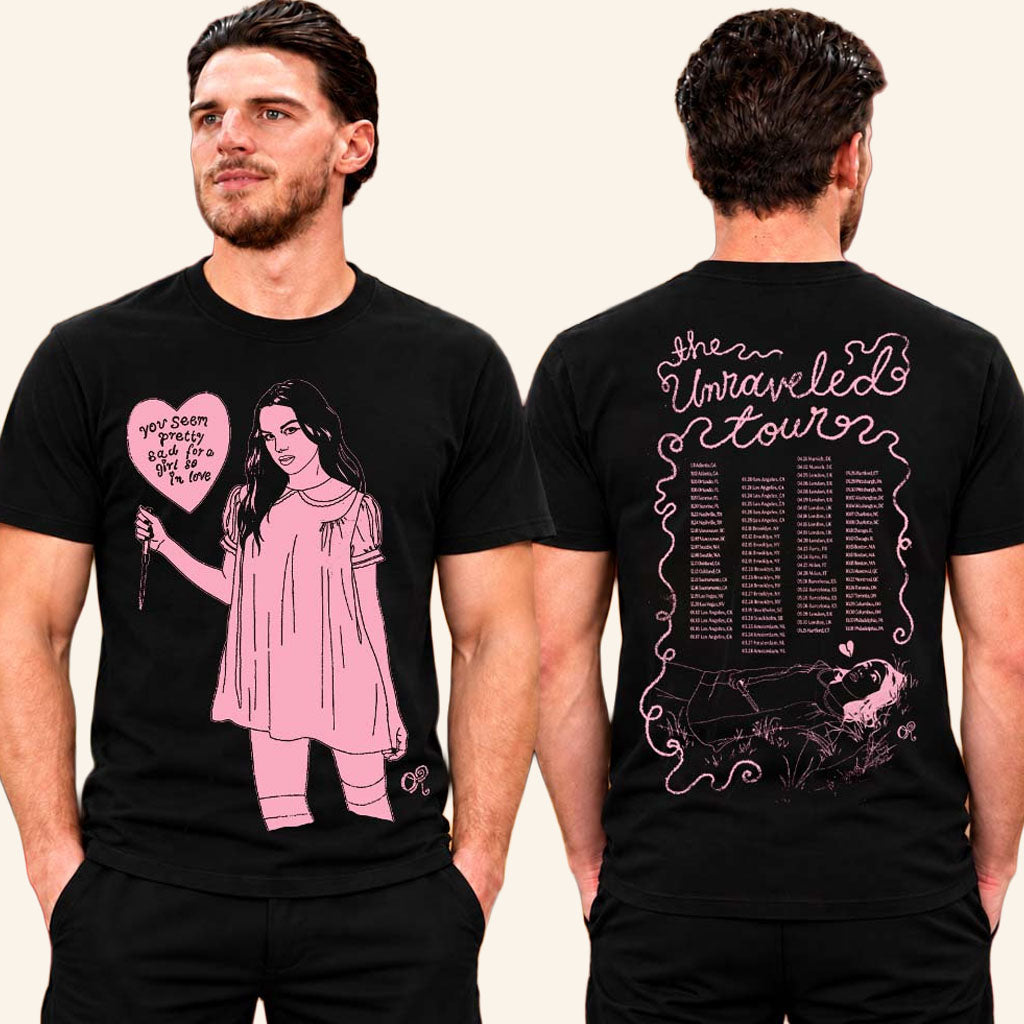 Olivia Rodrigo Merch The Unraveled Tour 2026 Illustration BLK T-Shirt Gifts For Son
