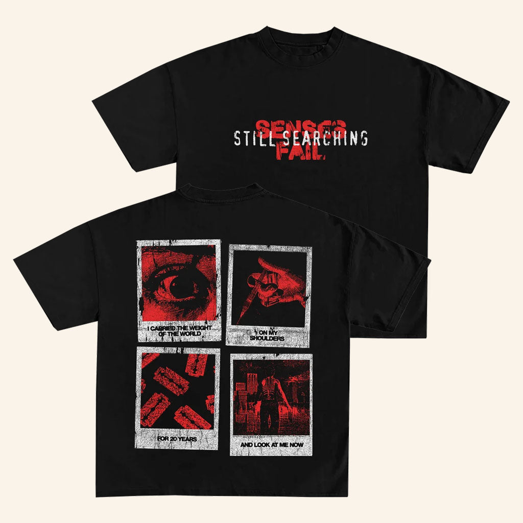 Senses Fail Merch 2026 Polaroid Black T-Shirt Still Searching Shirt Gifts For Music Lovers