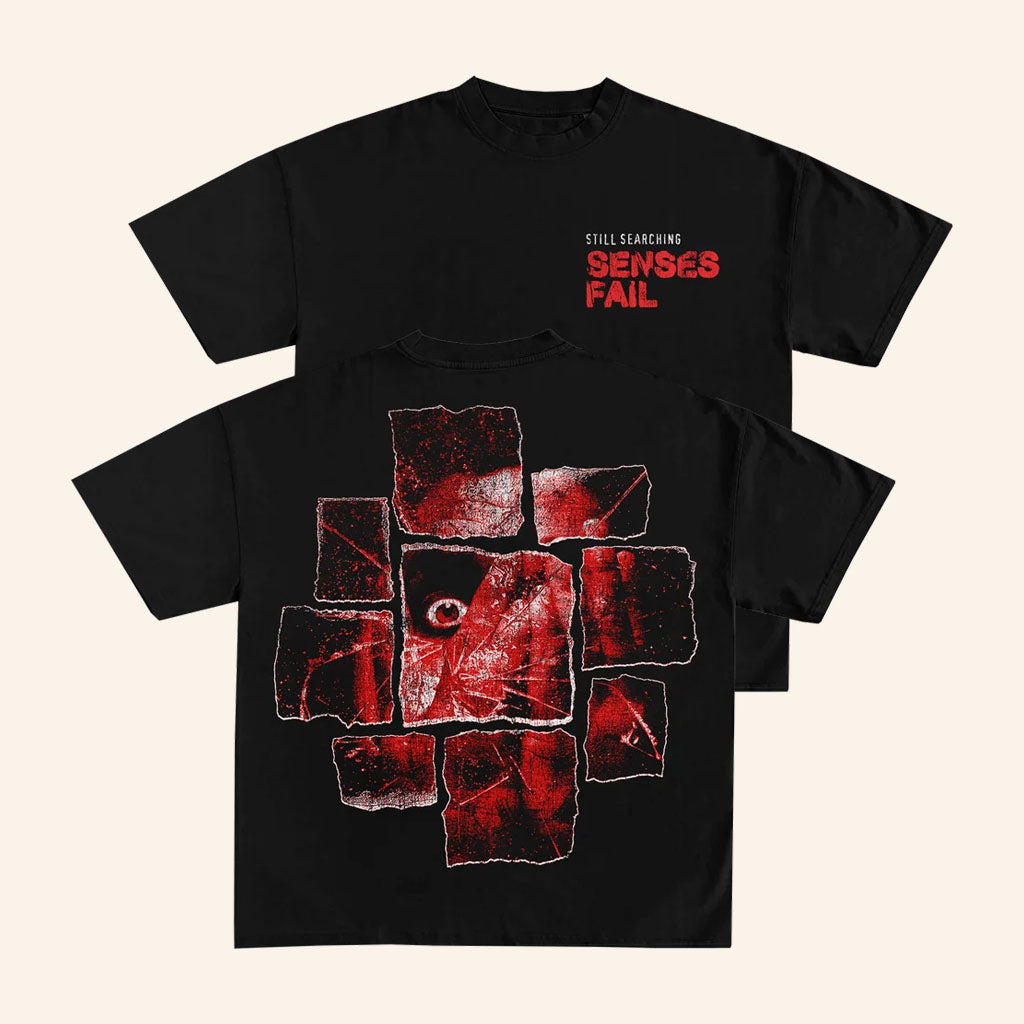Senses Fail Merch 2026 Torn T-Shirt Black Still Searching Shirt Best Gift For Band Fans