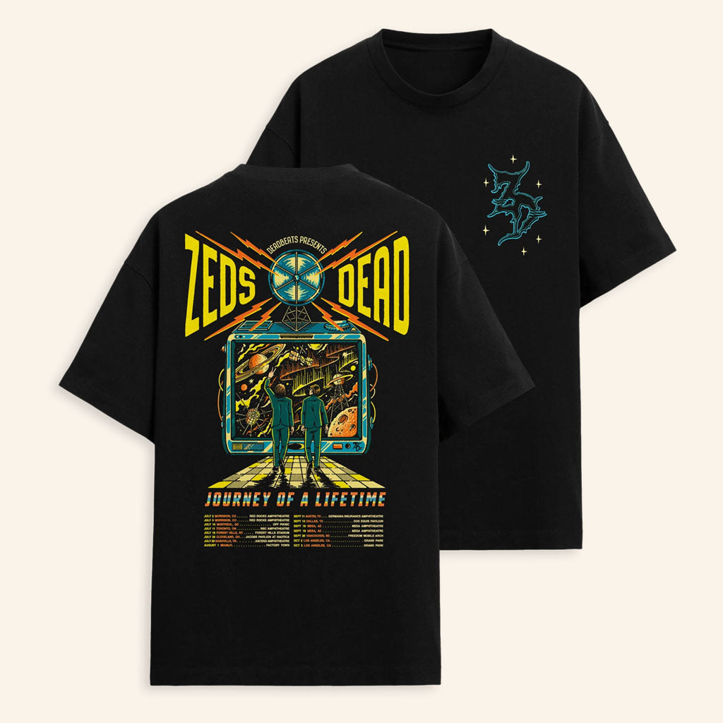 Zeds Dead Merch 2026 Journey Of A Lifetime Tour T-Shirt Schedule Tee Gift For Electronic Fans